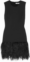 Thumbnail for your product : Elizabeth and James India feather-trimmed stretch-ponte mini dress