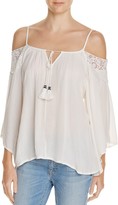 Thumbnail for your product : Band of Gypsies Cold Shoulder Tassel Tie Top -Rtv