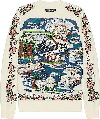 Logo Jacquard Knit Cashmere Sweater in Multicoloured - Amiri