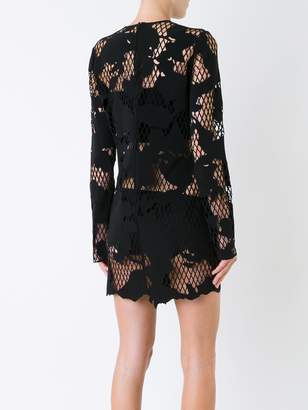 Anthony Vaccarello semi sheer floral dress