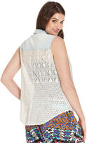 Thumbnail for your product : Jessica Simpson Plus Size Sleeveless Tie-Front Lace-Back Shirt