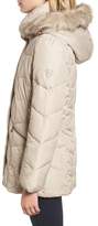 Thumbnail for your product : Larry Levine Quilted Coat with Faux Fur Trim