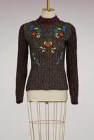 Sweater with Embroidered Flowers