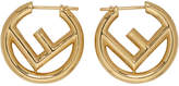 Thumbnail for your product : Fendi Gold Small F is Hoop Earrings