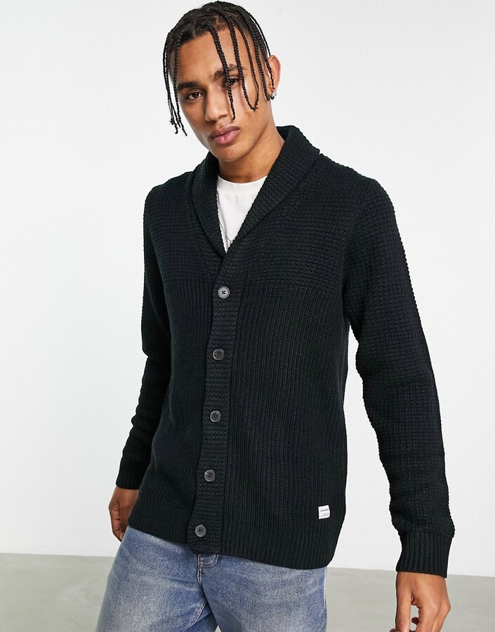 Men's Black Shawl Collar Cardigan | Shop the world's largest collection of  fashion | ShopStyle