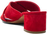Thumbnail for your product : Mansur Gavriel Suede X Strap Heels in Flamma Suede | FWRD