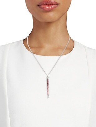 Renee Lewis 18K White Gold, Diamond & Ruby Pendant Necklace