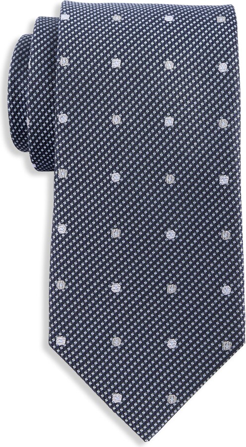 Oak Hill Premium by DXL Textured Dot Silk Tie