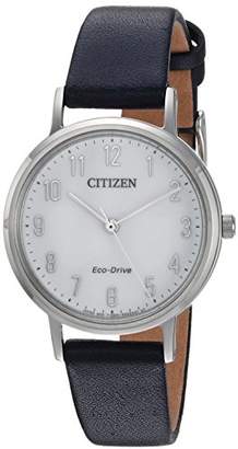 Citizen Women's 'Eco-Drive' Quartz Stainless Steel and Leather Casual Watch