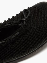 Thumbnail for your product : Hereu Puntera Crochet-knitted Cotton And Leather Flats - Black