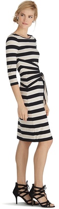 White House Black Market 3/4 Sleeve Stripe Shift Dress
