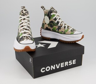 Converse Runstar Hike Trainers Camouflage Candied Ginger Green White