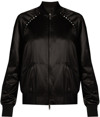 Valentino Rockstud Untitled #14 satin bomber jacket