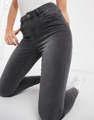 Lipsy Kate high waisted skinny jeans in grey