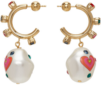 Safsafu Gold Jelly Heart Earrings