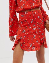 Thumbnail for your product : Vila floral ruffle skirt