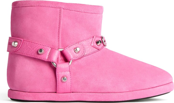 BALENCIAGA 2017 ピンク ベロアショートブーツ BALENCIAGA 2017 ピンク