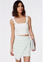 Thumbnail for your product : Missguided Limanta Lace Wrap Over Mini Skirt In Mint