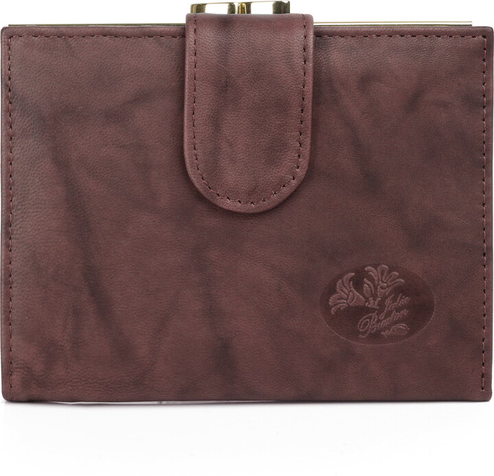 Julia Buxton Women’s Heiress Double Cardex Leather, Mahogany