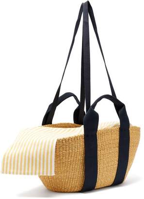 Muun George Capri Canvas And Woven Straw Bag - Womens - Yellow Stripe