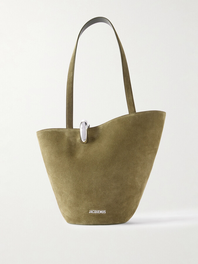 Jacquemus Le Bambola Moyen Embellished Suede Bag - Green