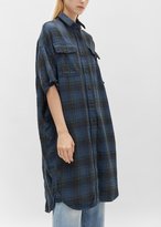 Thumbnail for your product : R 13 Cocoon Shell Dress Navy Plaid Size: X-Small