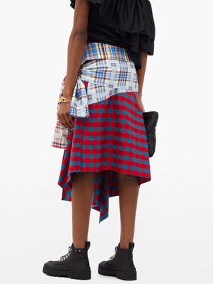 Marques Almeida Upcycled Asymmetric Cotton Midi Skirt - Multi
