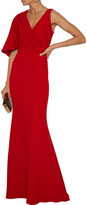 Thumbnail for your product : Badgley Mischka Asymmetric draped crepe gown