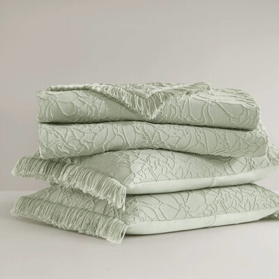 StoneStory Bedspread Of 3 Units - Elegant Floral Chenille Bedspread Soft Breathable Cotton Combination Oversized For Maximum Comfort Lint And Design Standard