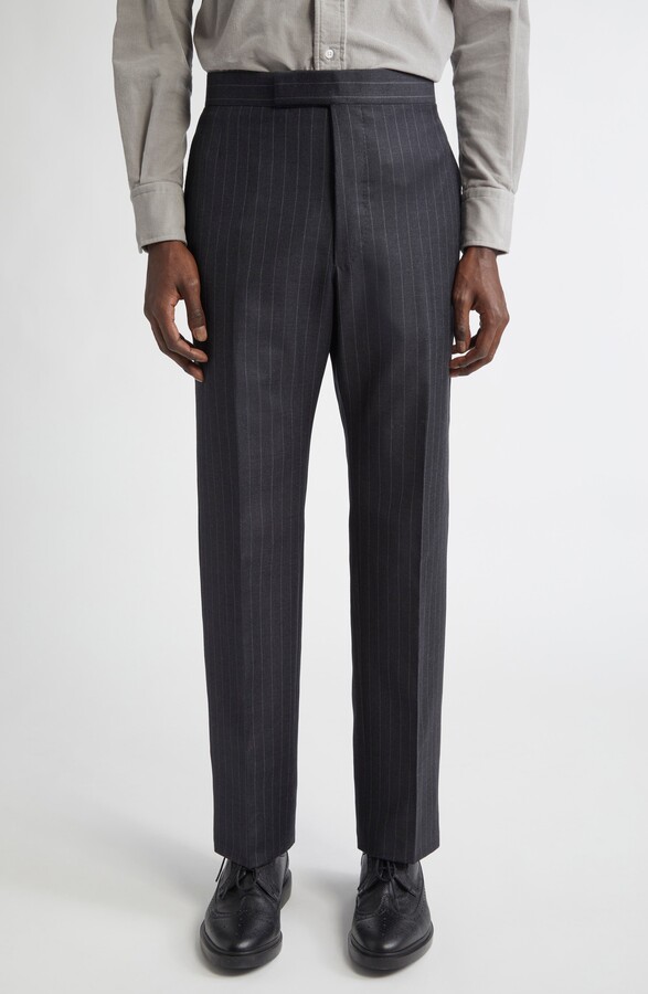 Fit 1 Pinstripe Wool Backstrap Pants