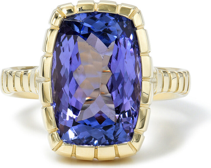 Retrouvaí Lavender Tanzanite Heirloom Yellow Gold Ring