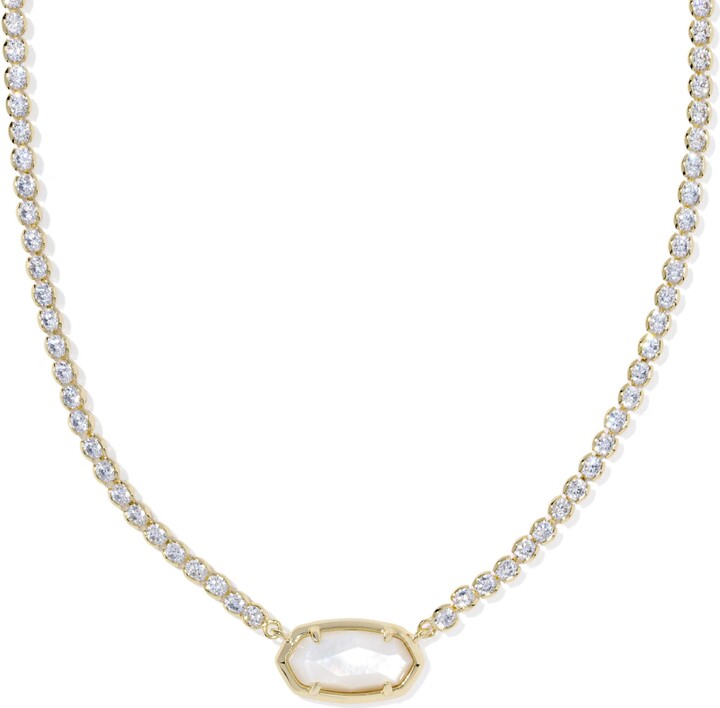 Kendra Scott Elisa Gold Tennis Necklace | Mother Of Pearl