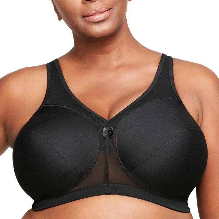 Glamorise Full Figure Plus Size MagicLift Active Support Bra Wirefree #1005  Black - ShopStyle Tops