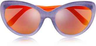 Markus Lupfer Cat eye glittered acetate sunglasses