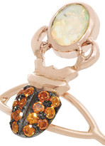 Thumbnail for your product : Daniela Villegas Khepri 18-karat rose gold, garnet and opal phalanx ring