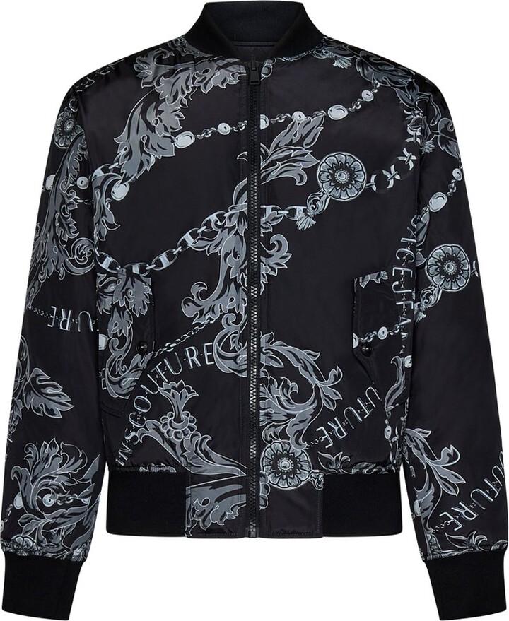 Versace Jeans Couture Baroque-Printed Reversible Bomber Jacket - ShopStyle