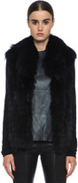 Thumbnail for your product : Yves Salomon Fur Vest with Popped Collar in Black