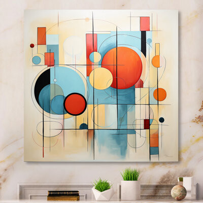 Wrought Studio Colorful Mid Century Dynamic Duality I - Mid-century Print on Metal