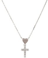 Thumbnail for your product : Gucci 18K Trademark Heart & Diamond Cross Pendant Necklace