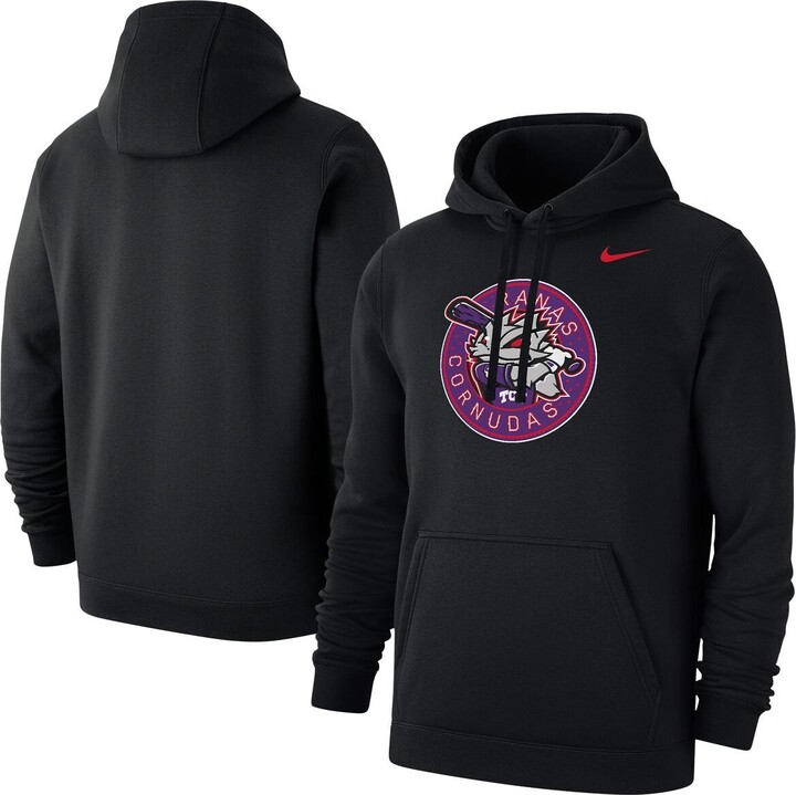 Nike Men's Black Tcu Horned Frogs Ranas Cornudas BaseballÂ Club Fleece Pullover Hoodie