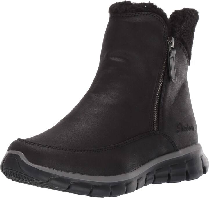 Skechers Women's SynergyShort Quarter Zipper Boot with Sherpa Trim Snow ShopStyle