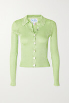 Thumbnail for your product : Calle Del Mar + Net Sustain Ribbed-knit Cardigan - Green