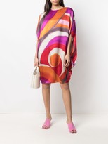 Thumbnail for your product : Gianluca Capannolo Stripe-Print Silk Midi Dress