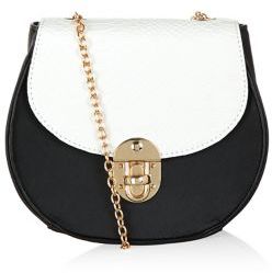 New Look Black Contrast Textured Chain Across Body Bag