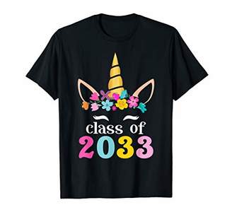 Cute Unicorn Face Class Of 2033 Kindergarten Gift T-Shirt