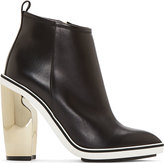 Thumbnail for your product : Nicholas Kirkwood Black Leather Metallic Platino Heel Boots