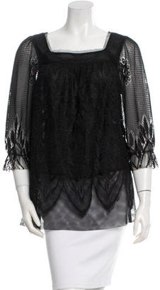 Anna Sui Long Sleeve Lace Top