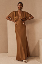 Thumbnail for your product : BHLDN Leila Satin Charmeuse Maxi Dress By in Orange Size 0