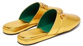 Thumbnail for your product : Gucci Pericles Metallic-leather Backless Loafers - Gold