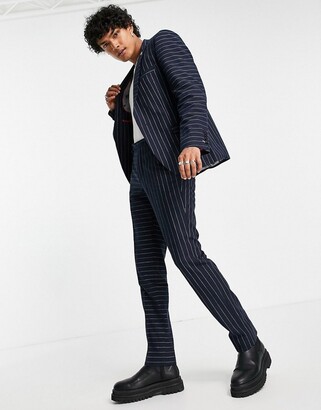 Twisted Tailor suit jacket with contrast pinstripes in navy
